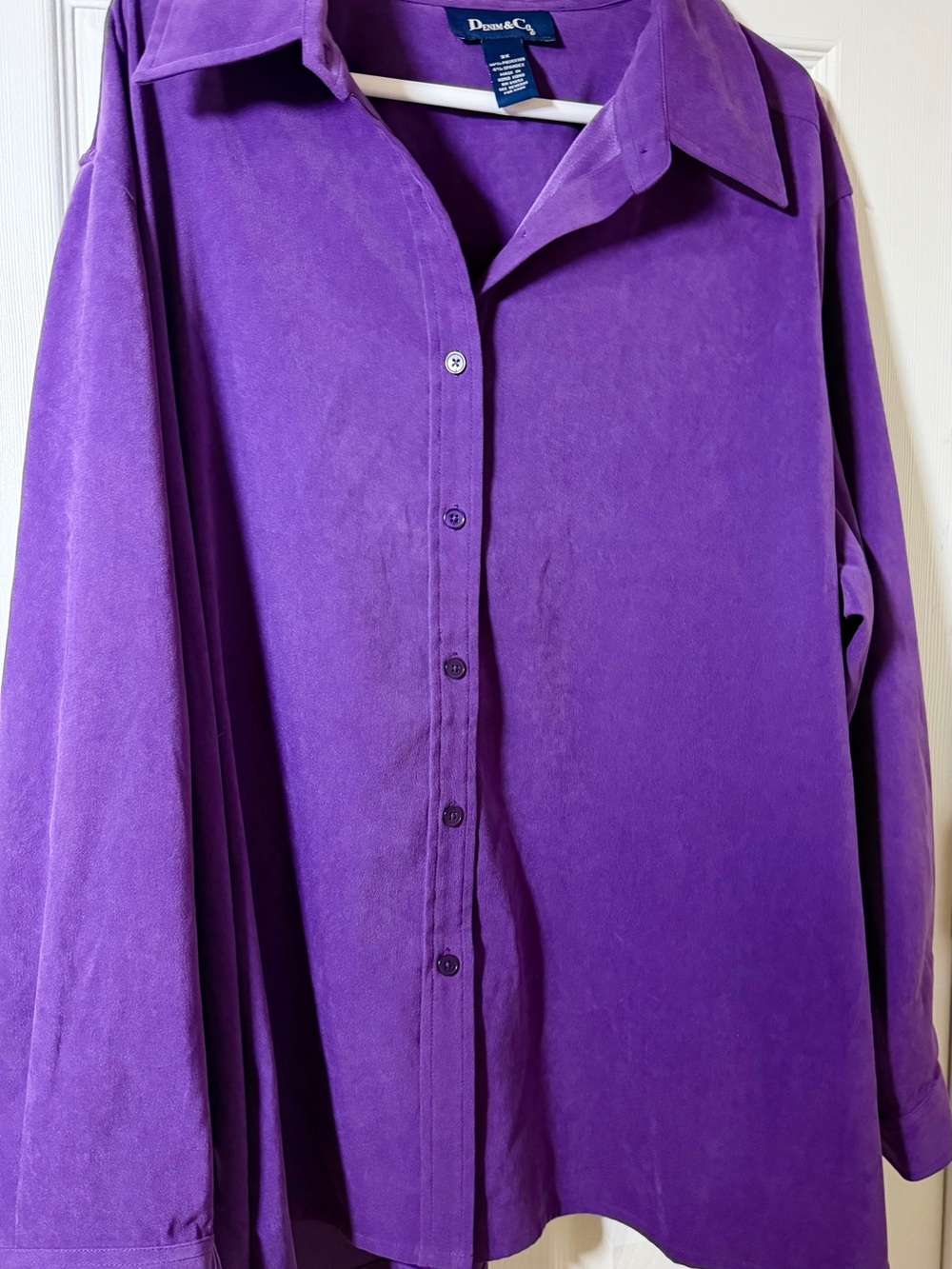 Purple Denim & Co Button-Up Shirt
